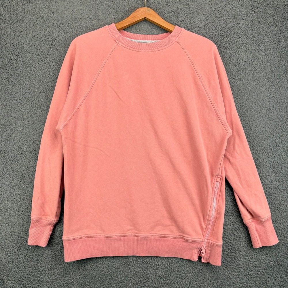 Champion Women Pink Sideโ Zip Raglan Long Sleeve Sweatshirt Medium C Logo